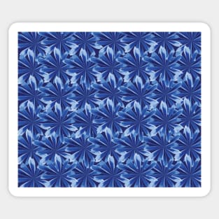 Indigo Blue Flower Tie Dye Shades of Blue and White Sticker